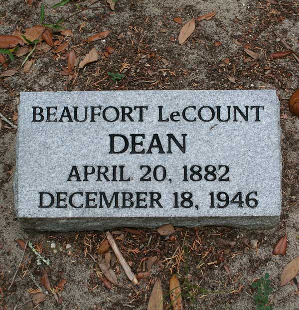 Beaufort LeCount Dean Gravestone Photo