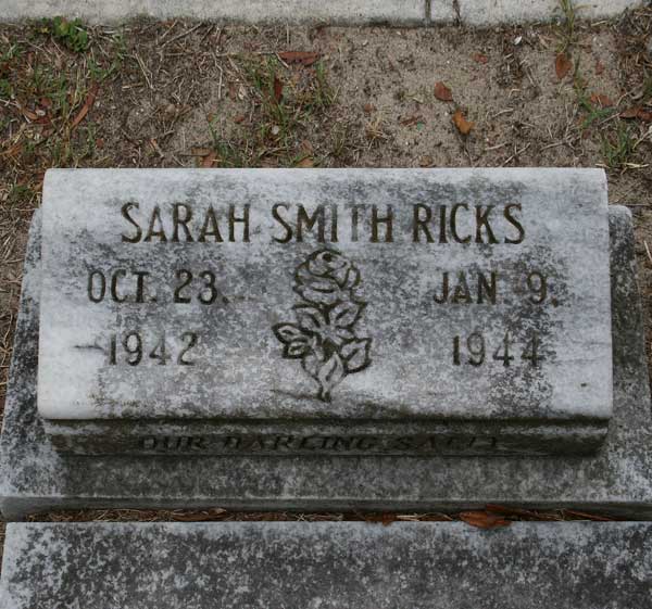 Sarah Smith Ricks Gravestone Photo