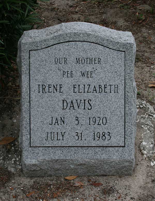 Irene Elizabeth Davis Gravestone Photo