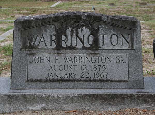 John F. Warrington Gravestone Photo