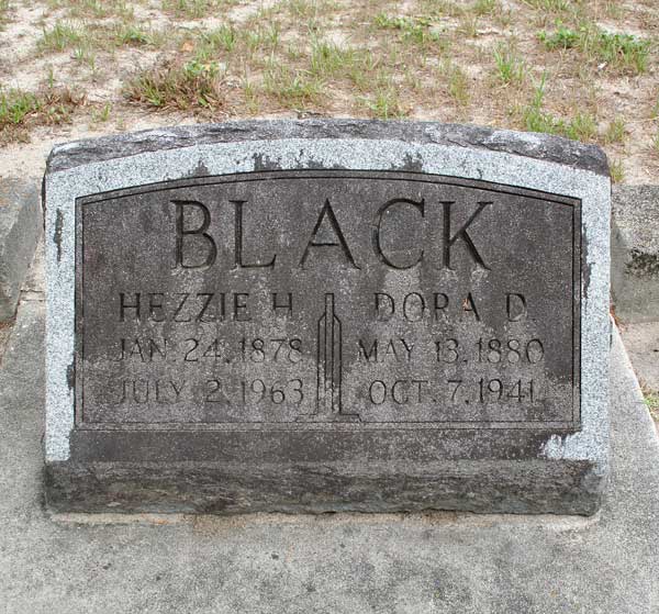 Hezzie H. & Dora D. Black Gravestone Photo