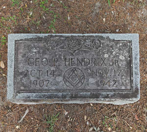 Geo. P. Hendrix Gravestone Photo