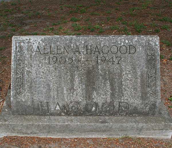 Allen A. Hagood Gravestone Photo