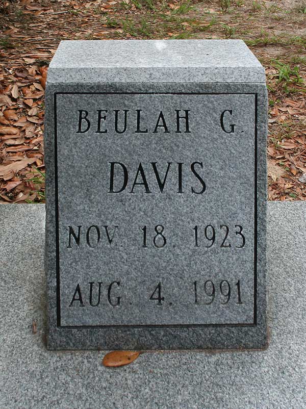 Beulah G. Davis Gravestone Photo