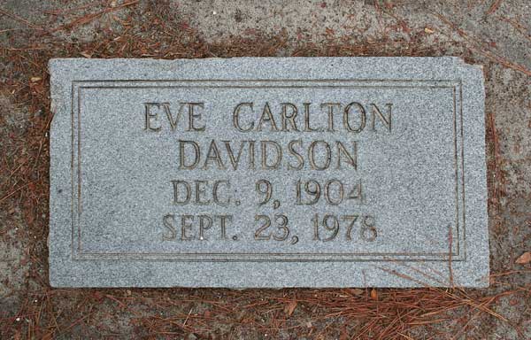 Eve Carlton Davidson Gravestone Photo