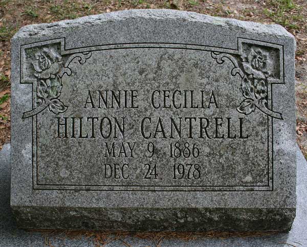 Annie Cecilia Hilton Cantrell Gravestone Photo