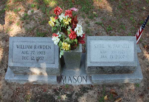 William Rawden & Sybil M. Farnell Mason Gravestone Photo
