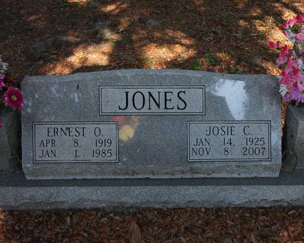 Ernest O. & Josie C. Jones Gravestone Photo