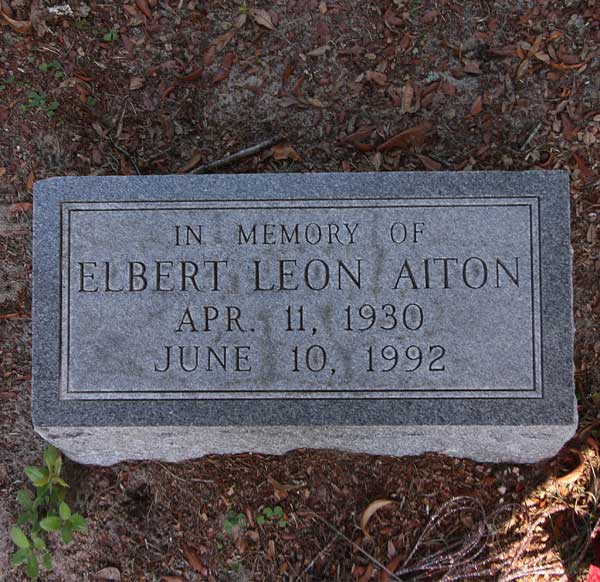 Elbert Leon Aiton Gravestone Photo