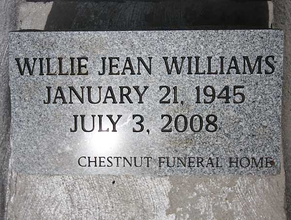 Willie Jean Williams Gravestone Photo