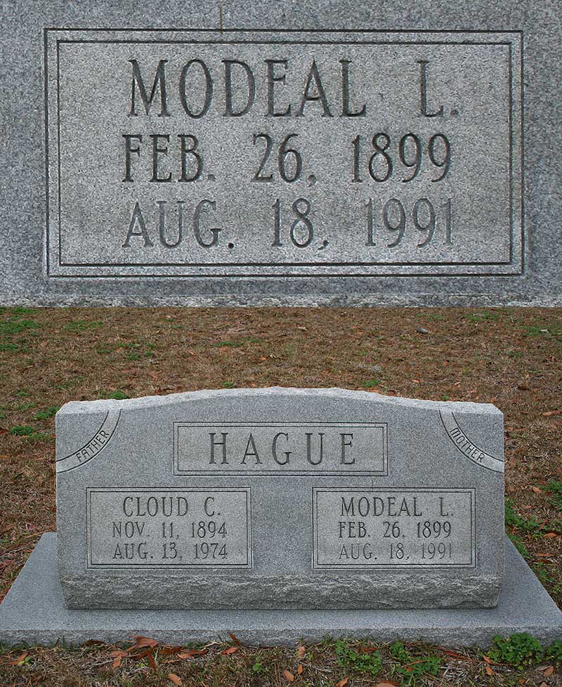 Modeal L. Hague Gravestone Photo