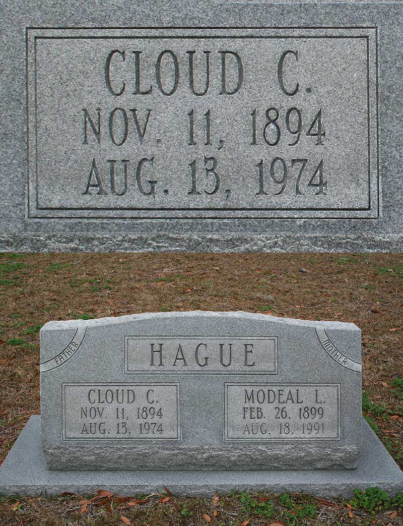 Cloud C. Hague Gravestone Photo