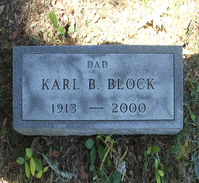Karl B. Block Gravestone Photo