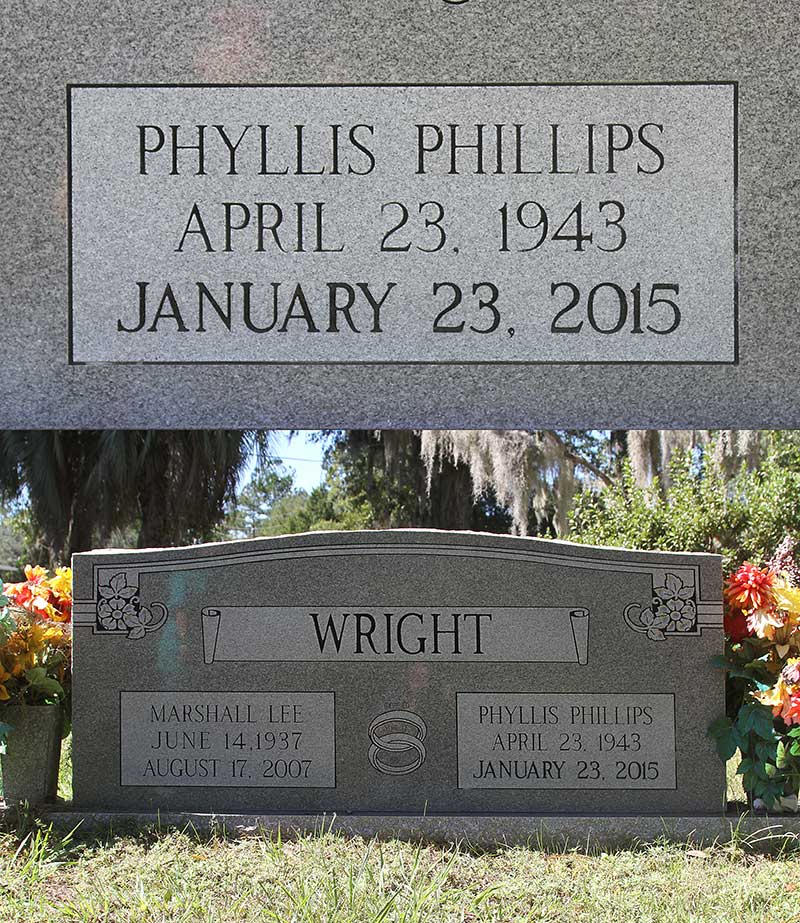Phyllis Phillips Wright Gravestone Photo