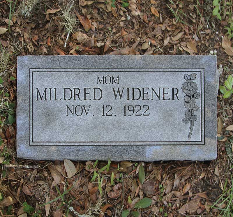 Mildred Widener Gravestone Photo