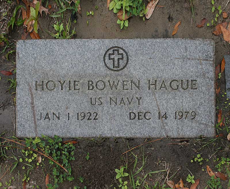 Hoyie Bowen Hague Gravestone Photo