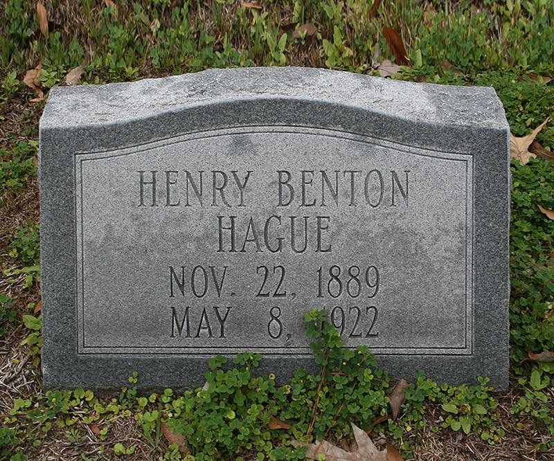 Henry Benton Hague Gravestone Photo