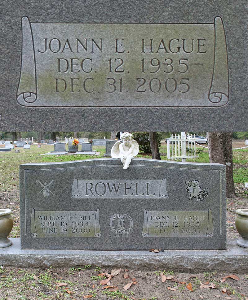 Joann E Hague Rowell Gravestone Photo