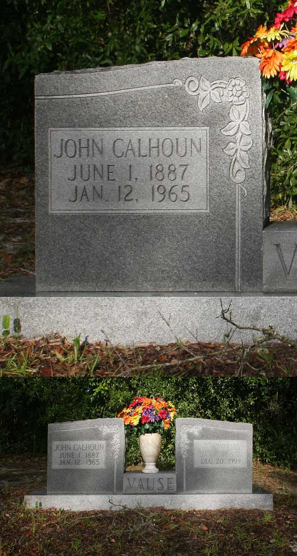 John Calhoun Vause Gravestone Photo