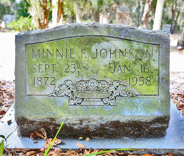 Minnie F. Johnson Gravestone Photo