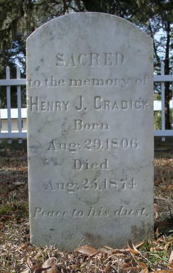 Henry J. Cradick Gravestone Photo