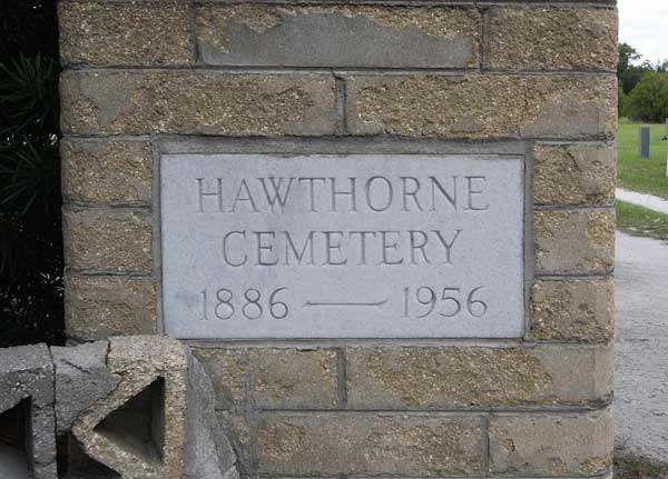  Hawthorne Cemetery Sign Gravestone Photo