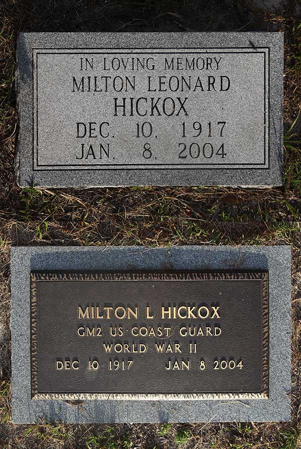 Milton Leonard Hickox Gravestone Photo