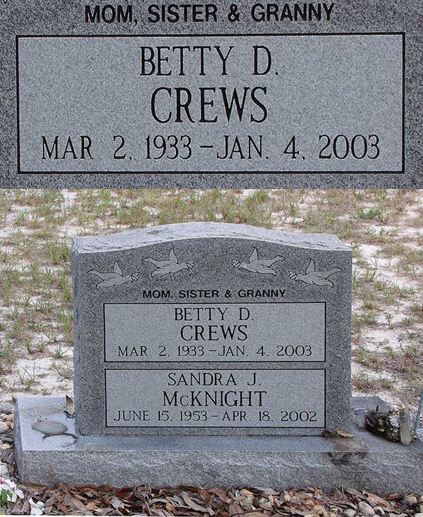 Betty D. Crews Gravestone Photo
