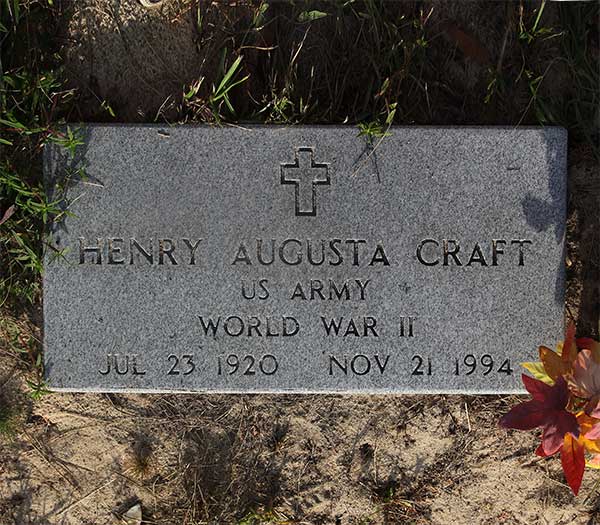 Henry Augusta Craft Gravestone Photo