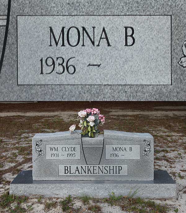 Mona B. Blankenship Gravestone Photo
