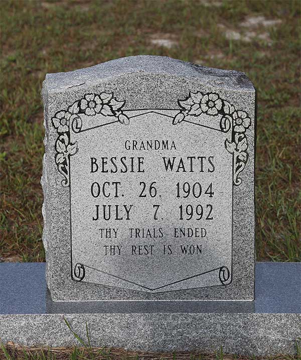Bessie Watts Gravestone Photo