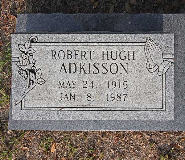 Robert Hugh Adkisson Gravestone Photo