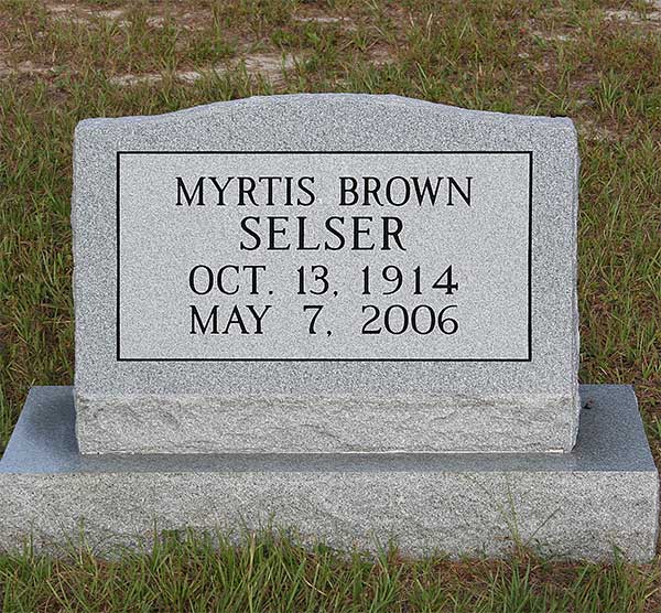 Myrtis Brown Selser Gravestone Photo