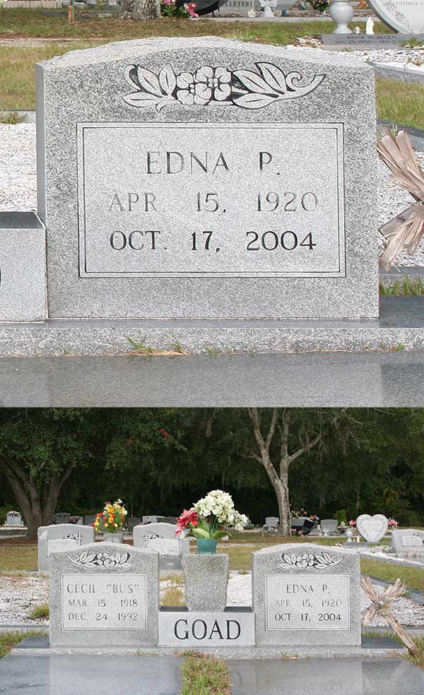 Edna P. Goad Gravestone Photo