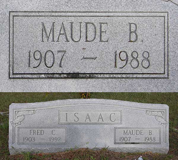 Maude B. Isaac Gravestone Photo