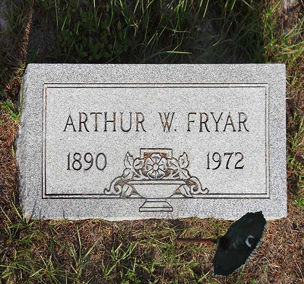 Arthur W. Fryar Gravestone Photo