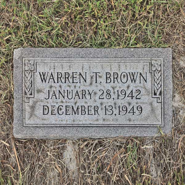 Warren T. Brown Gravestone Photo