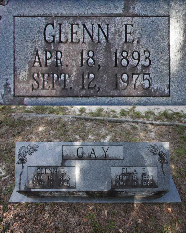 Glenn E. Gay Gravestone Photo