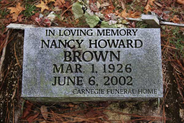 Nancy Howard Brown Gravestone Photo