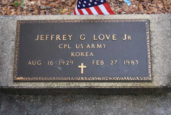 Jeffrey G. Love Gravestone Photo