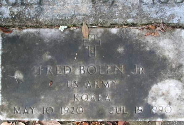 Fred Bolen Gravestone Photo