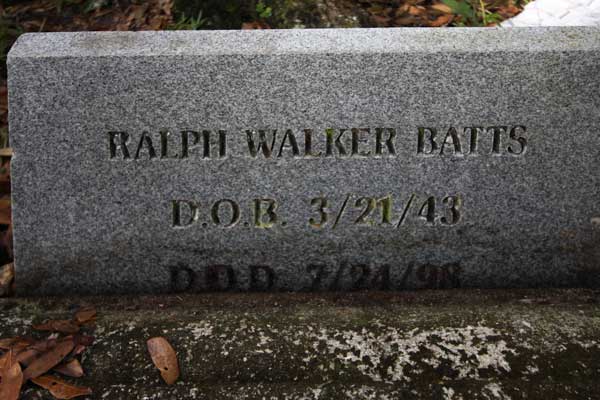 Ralph Walker Batts Gravestone Photo