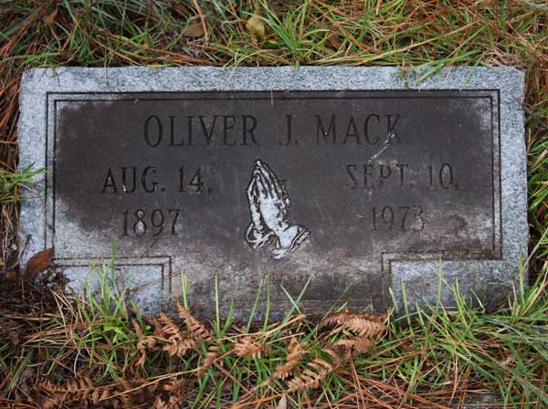 Oliver J. Mack Gravestone Photo