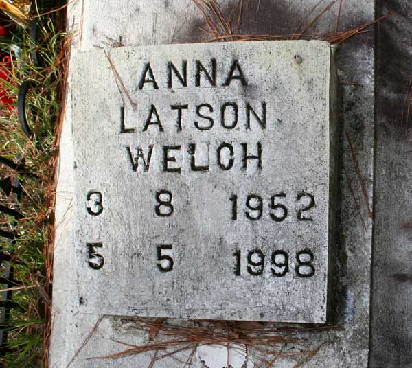 Anna Latson Welch Gravestone Photo