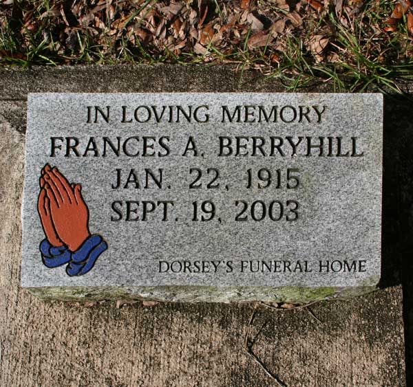 Frances A. Berryhill Gravestone Photo