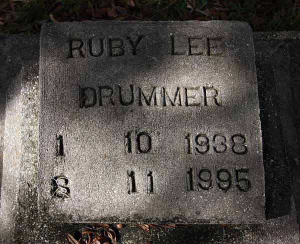 Ruby Lee Drummer Gravestone Photo
