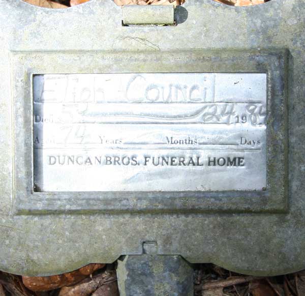 Eligh Council Gravestone Photo