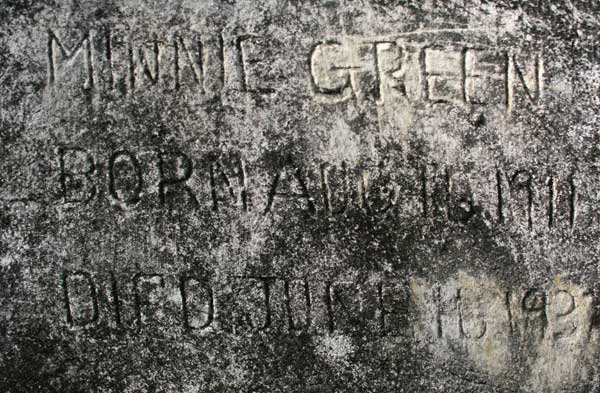 Minnie Green Gravestone Photo