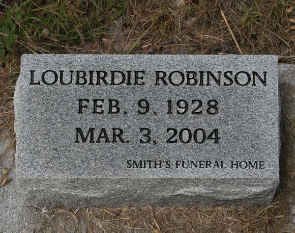 Loubirdie Robinson Gravestone Photo