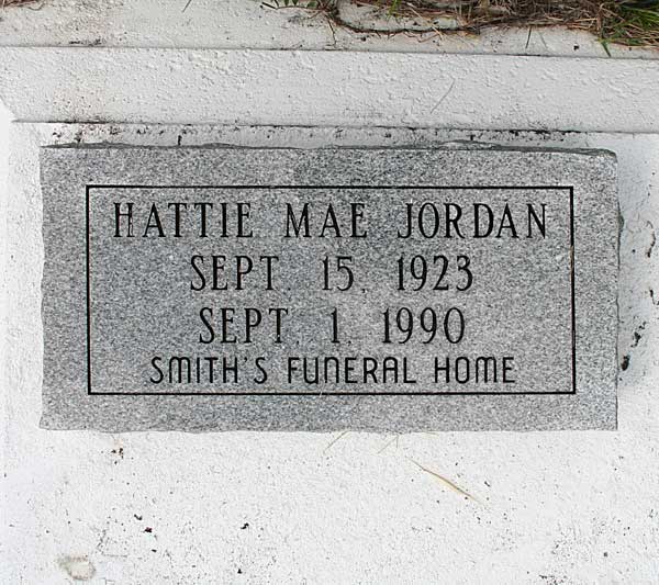 Hattie Mae Jordan Gravestone Photo